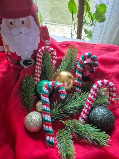 Dekorative Zuckerstangen Weihnachten