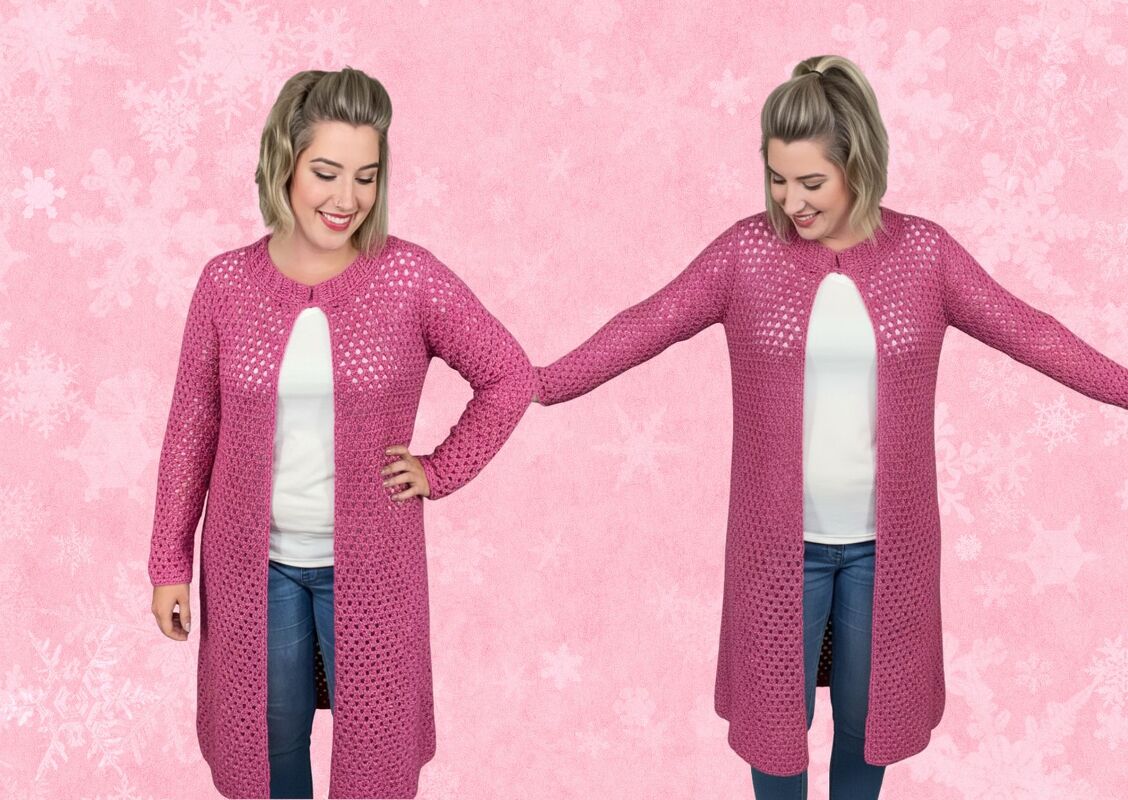 Häkelanleitung Mantel / Jacke "PINK POLAR"