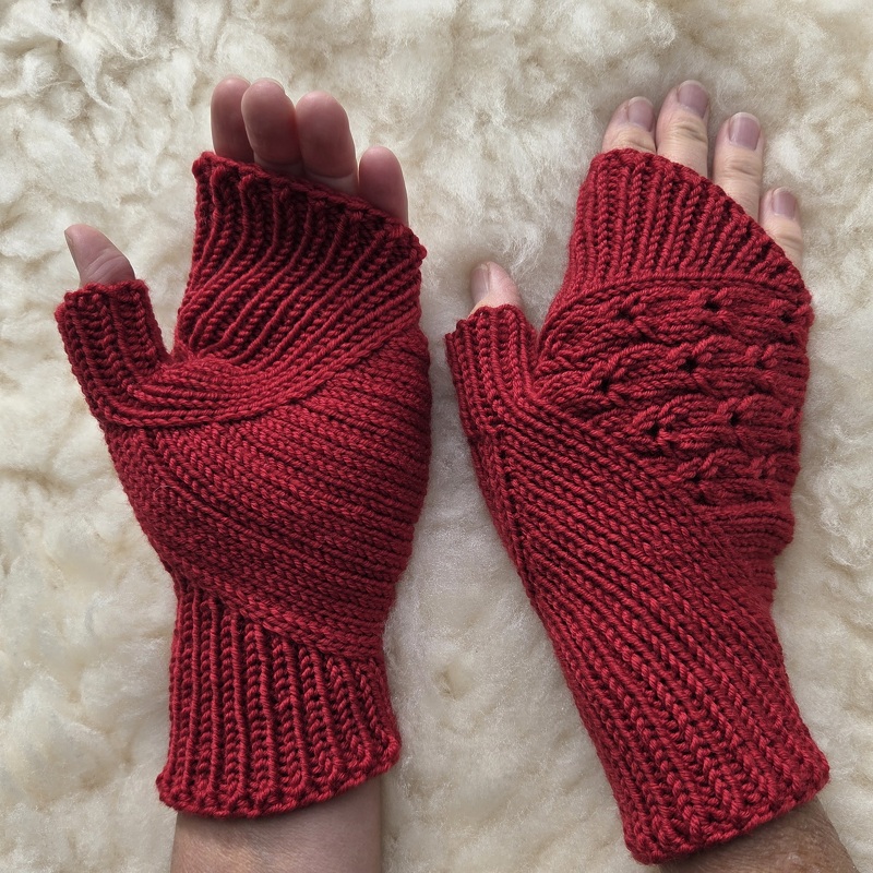 Handstulpen Kirschblüte , Strickanleitung