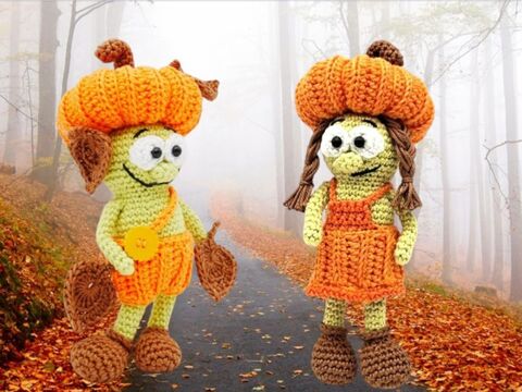 Häkelanleitung frecher Kürbiswichtel