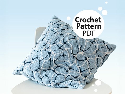 Crochet pattern for designer pillowcase with water surface pattern
