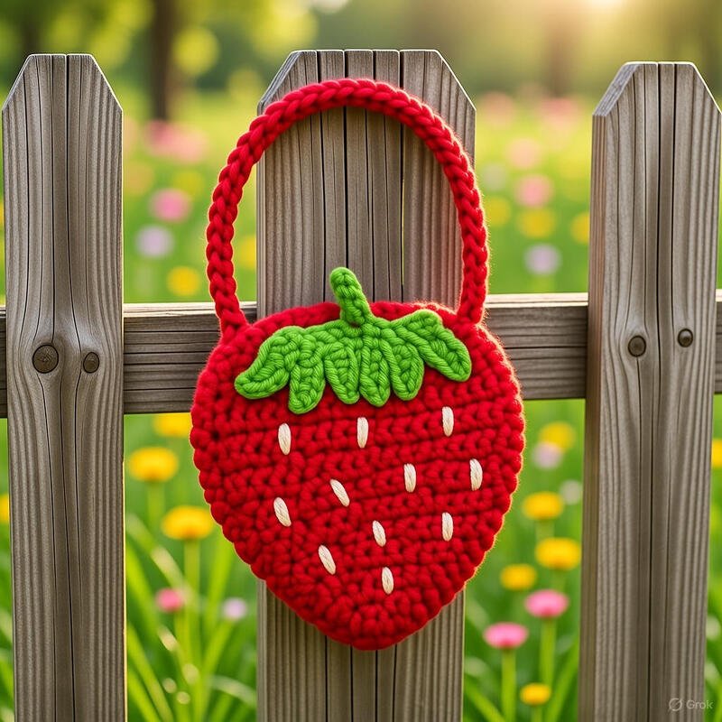 Crochet Strawberry Bag Pattern – PDF Download + Video Tutorial - Image 10