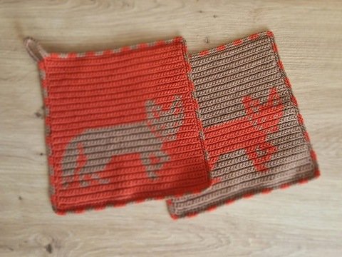 Häkelanleitung Topflappen "Fuchs"