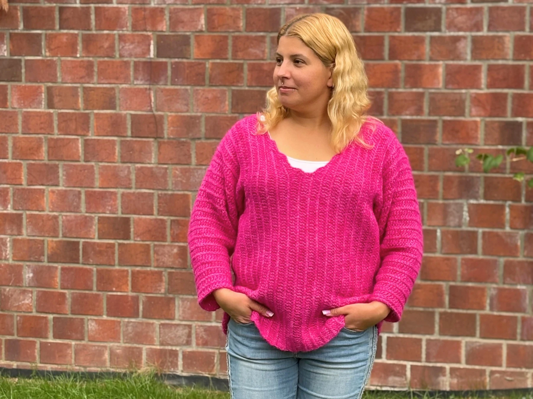 Häkelanleitung Damenpullover „Cozy Fluff“ mit V-Ausschnitt - Bild 11