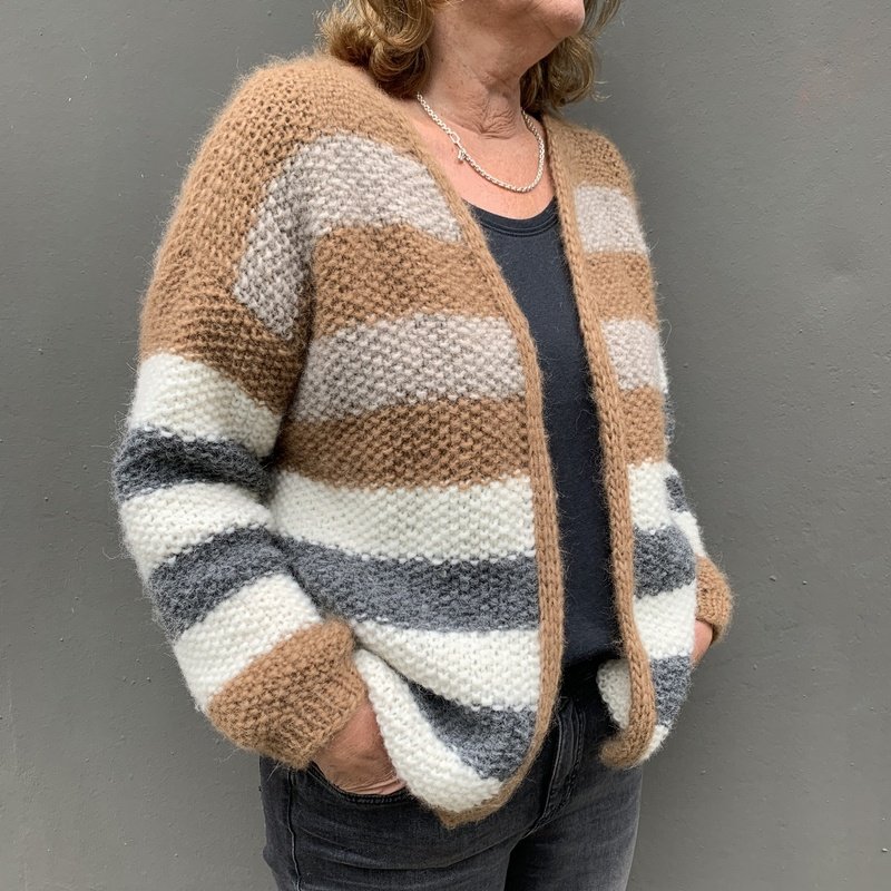 Strickanleitung, Strickjacke Elfi – Streifen, Perlmuster & I-Cord-Abschluss - Bild 2