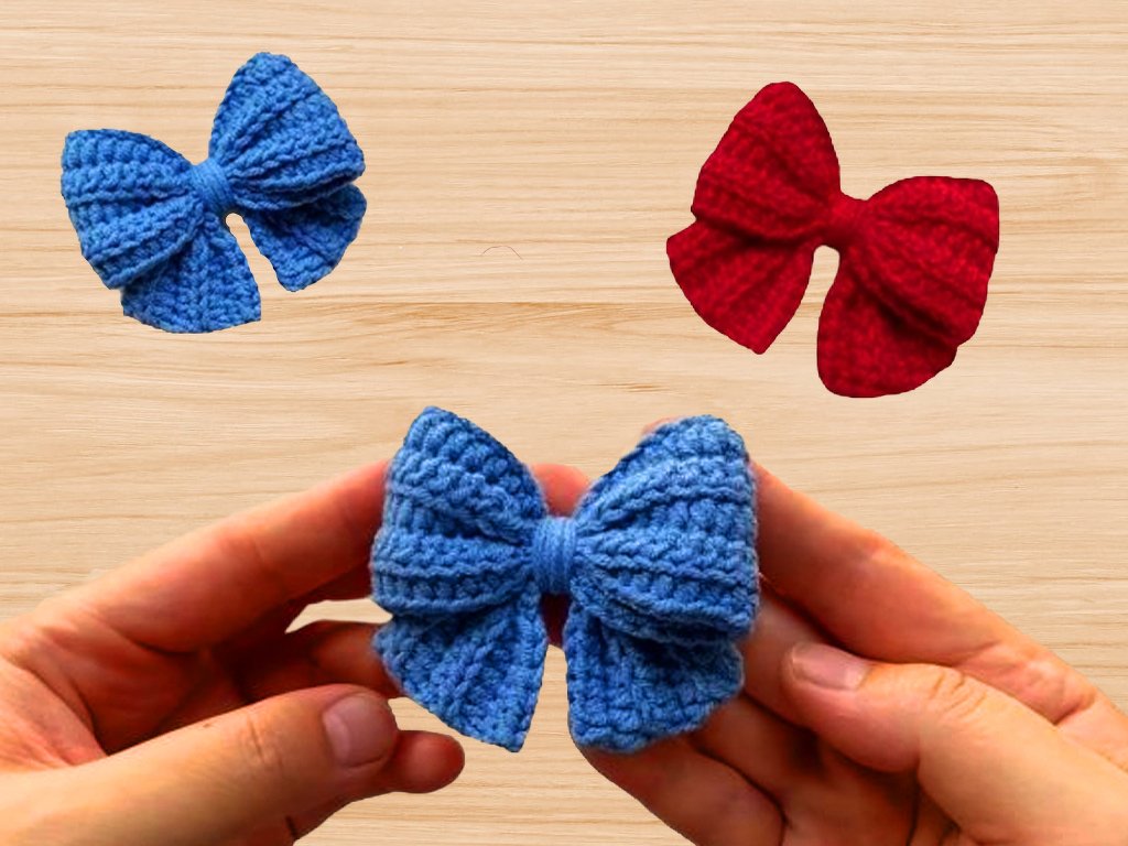 Crochet Bow Hair Clip Pattern (PDF + Video Tutorial)