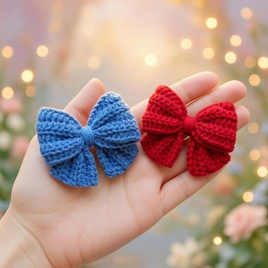 Crochet Bow Hair Clip Pattern (PDF + Video Tutorial)
