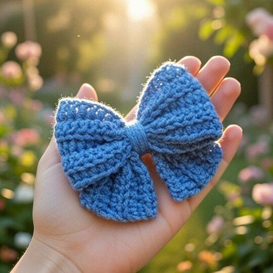 Crochet Bow Hair Clip Pattern (PDF + Video Tutorial)