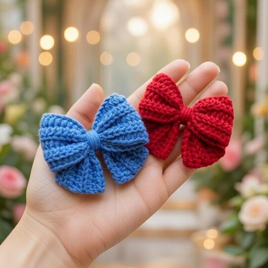 Crochet Bow Hair Clip Pattern (PDF + Video Tutorial)