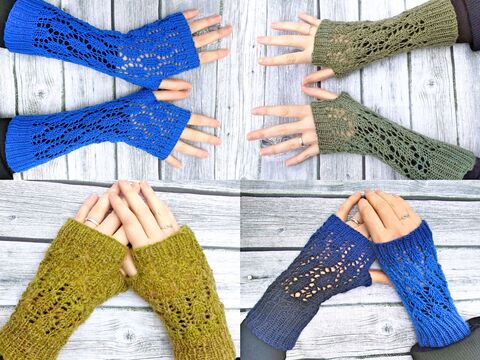 Prisca Mitts, Lace, knitting pattern