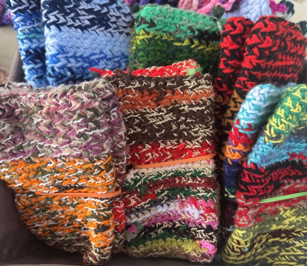 Crochet Scrap Ragga Hand Warmers Pattern, PDF