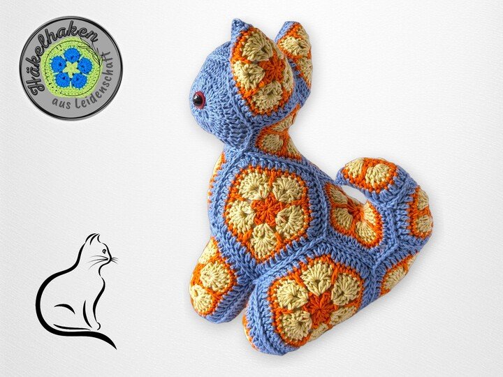 Crochet Pattern Cat – African Flowers Amigurumi (PDF)