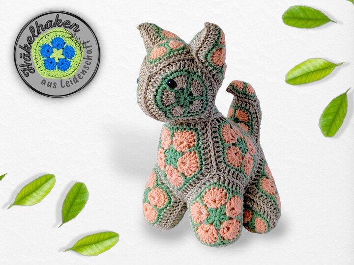 Crochet Pattern Cat – African Flowers Amigurumi (PDF)