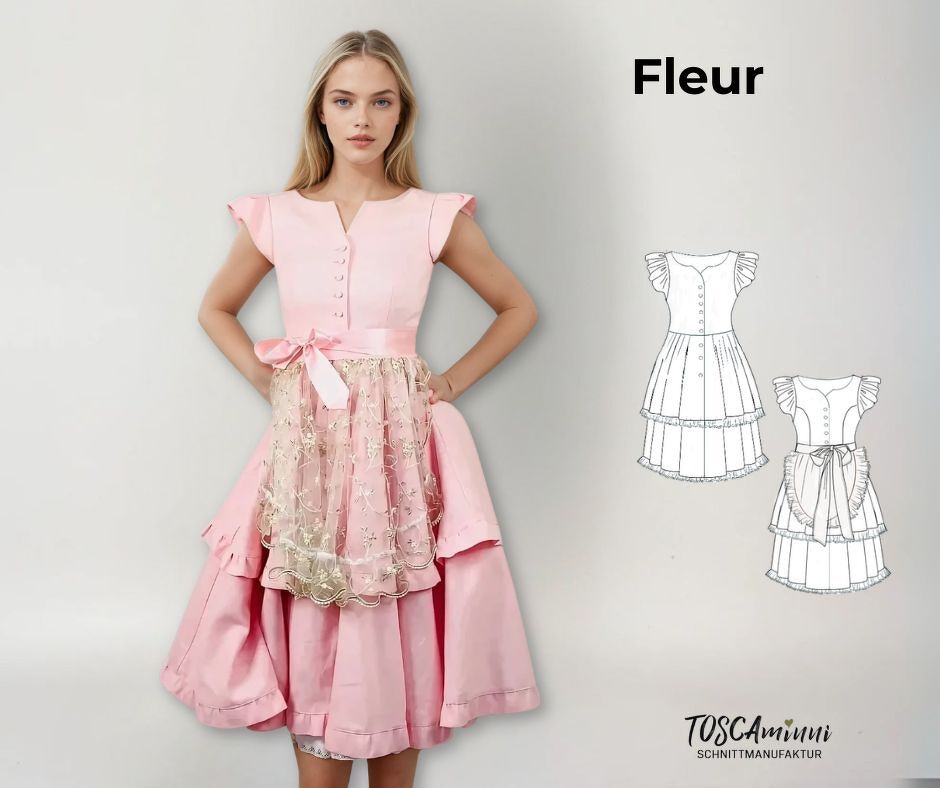 Schnittmuster Dirndl Fleur Gr. 34-54 - Leinenkleid