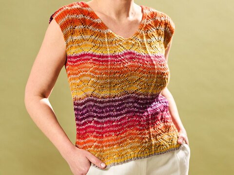 SHIRT-CHARLEEN MIT V-AUSSCHNITT GESTRICKT