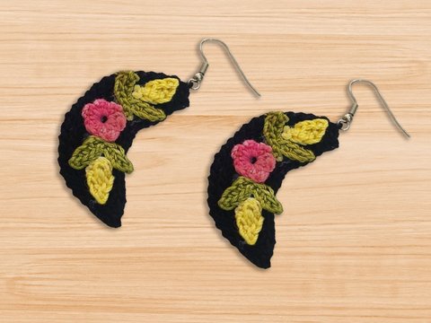 Häkeln Halbmond Ohrringe Anleitung PDF (Deutsch) + Video Tutorial (Englisch