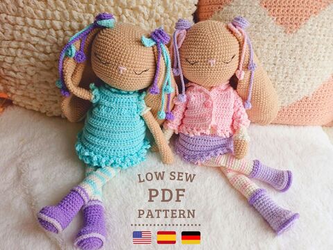Crochet Pattern, Bunny with Dress and Cardigan