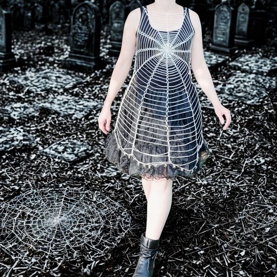 Häkelkleid Spinnennetz für Halloween
