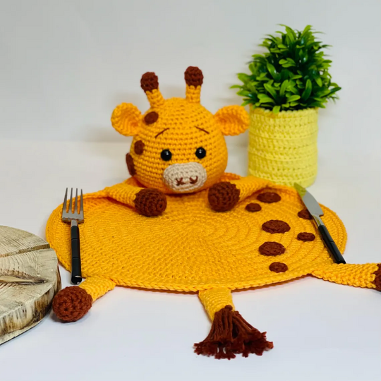 Crochet Pattern Giraffe Placemat for Baby Decor