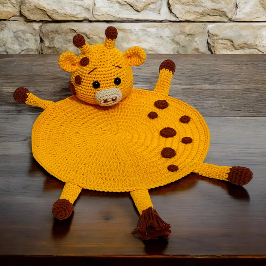 Crochet Pattern Giraffe Placemat for Baby Decor