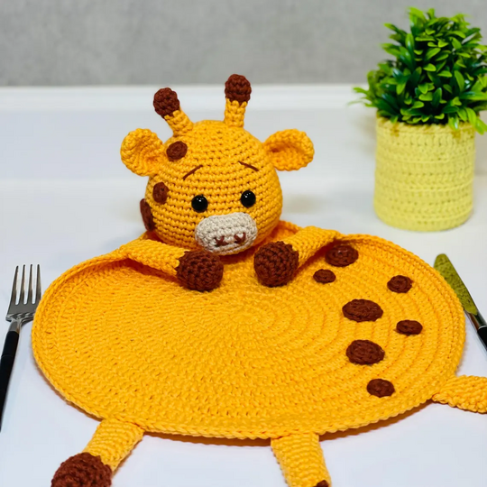 Crochet Pattern Giraffe Placemat for Baby Decor