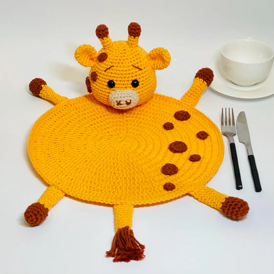 Crochet Pattern Giraffe Placemat for Baby Decor