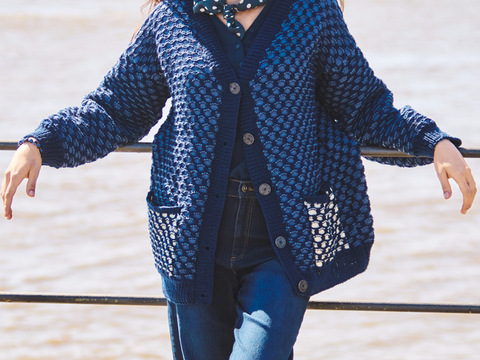 Jacke mit Hebemaschenmuster