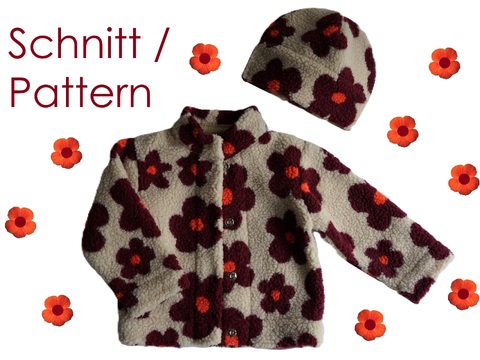 Pattern Faux Fur Jacket and Beanie sizes 80-140/ 12M-10