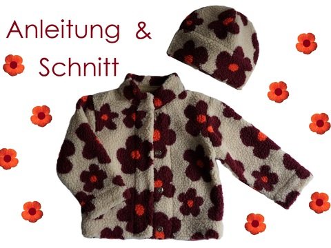 Schnitt + Anleitung Webpelzjacke und Mütze Gr.80-140