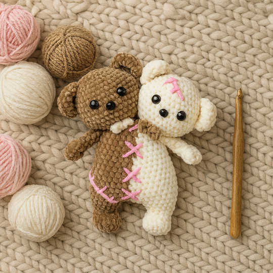 Amigurumi Twin Bear Crochet Pattern – Two-Headed Plush Bear PDF Tutorial