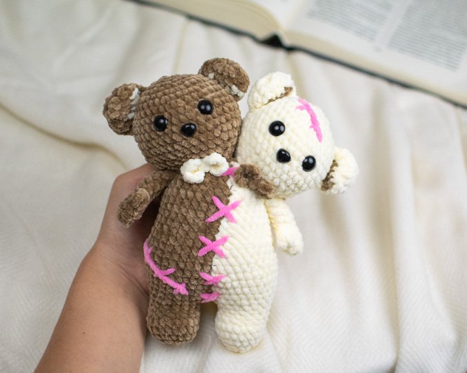 Amigurumi Twin Bear Crochet Pattern – Two-Headed Plush Bear PDF Tutorial
