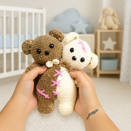 Amigurumi Twin Bear Crochet Pattern – Two-Headed Plush Bear PDF Tutorial