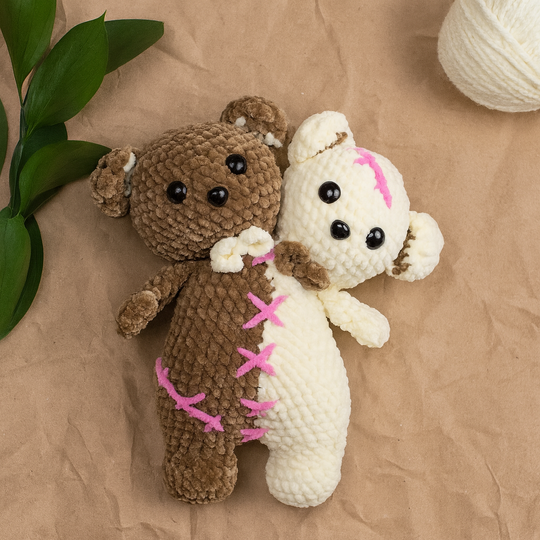 Amigurumi Twin Bear Crochet Pattern – Two-Headed Plush Bear PDF Tutorial