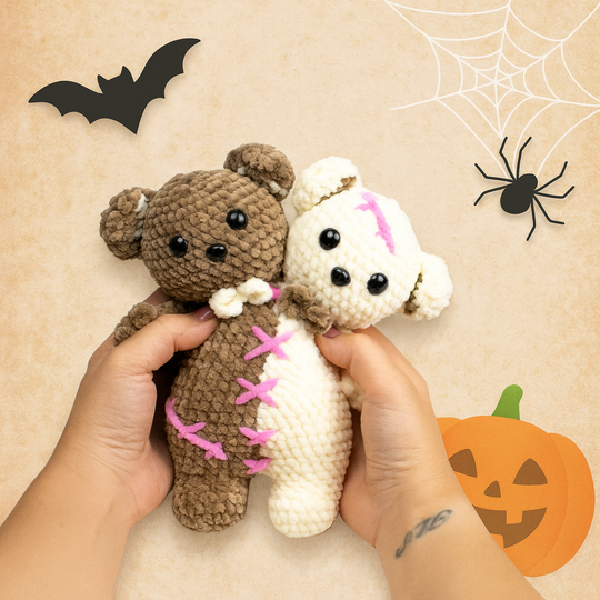 Amigurumi Twin Bear Crochet Pattern – Two-Headed Plush Bear PDF Tutorial