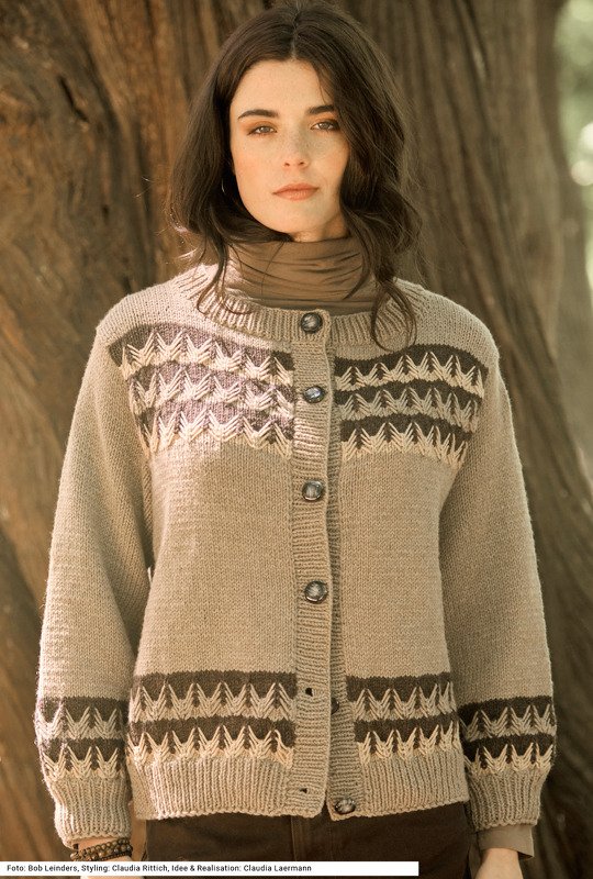 Jacke mit Hebemaschenmuster - Bild 3