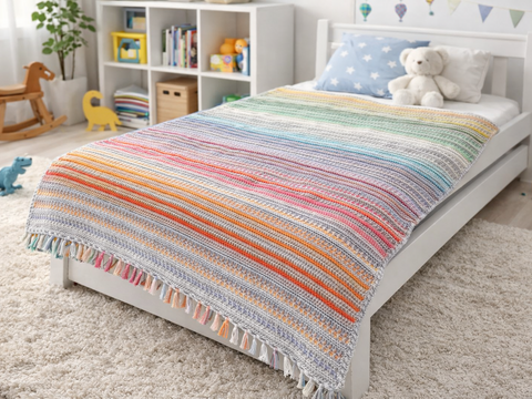 Häkelanleitung Decke Happy