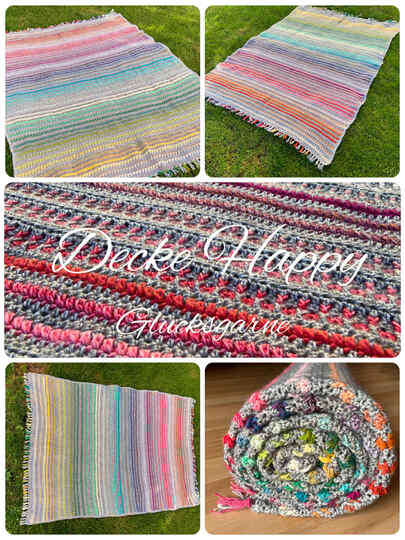 Häkelanleitung Decke Happy