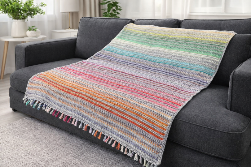 Häkelanleitung Decke Happy