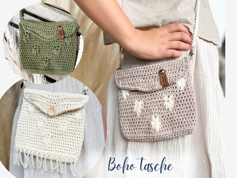 Häkelanleitung Boho Tasche für Dirndl und Alltag