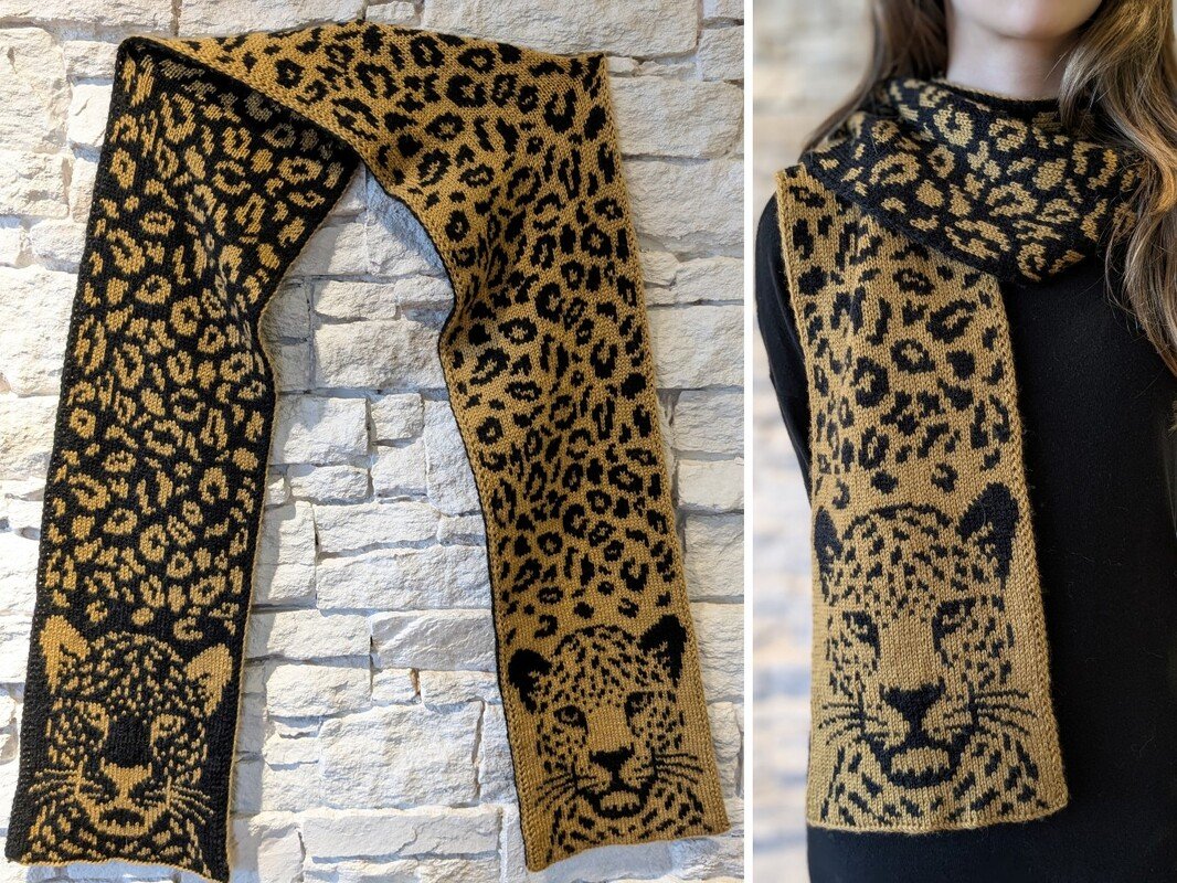 Scarf "Leo Love" - Double knitting pattern