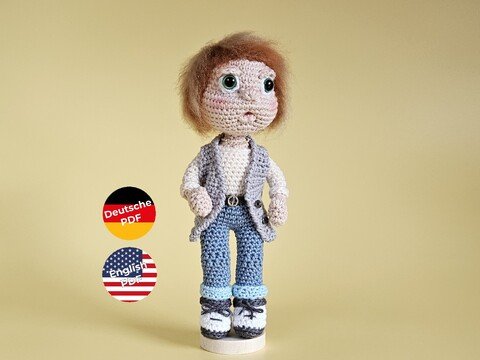 Puppe Carin, der kleine Wirbelwind - Amigurumi Häkelanleitung