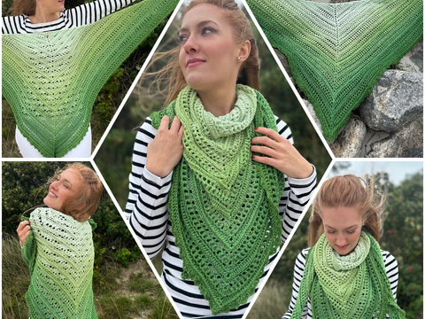 Boho Dreieckstuch „Matcha“