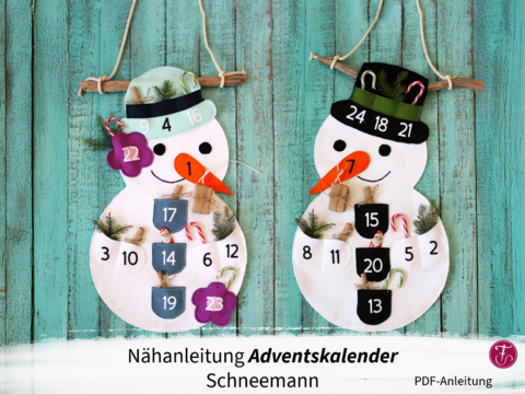 Nähanleitung Schneemann Adventskalender