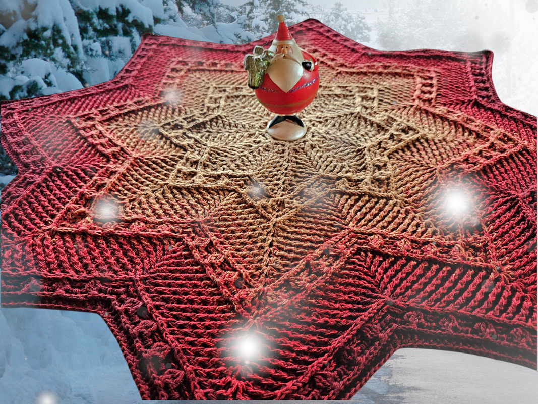 Häkelanleitung Stern Tischdecke/Kissen Alva