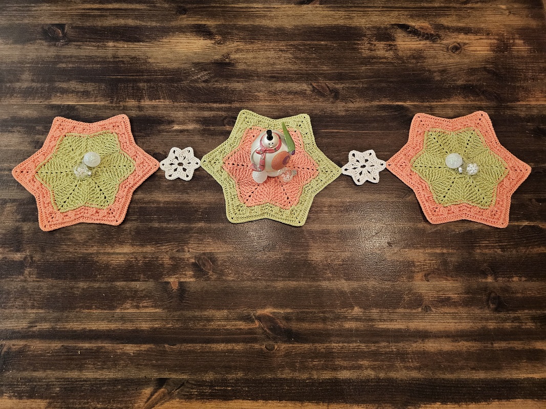 Häkelanleitung Stern Tischdecke/Kissen Alva
