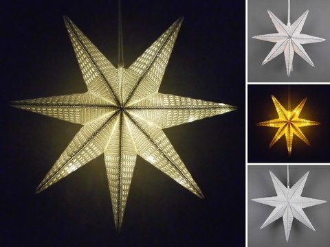 3D Stern Lampion in zwei Größen für Fenster und Türen