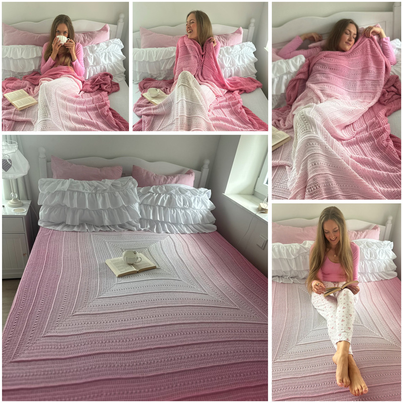 Häkeldecke "Cozy Rosy"