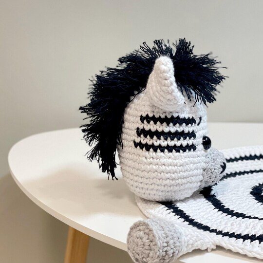Crochet Pattern Zebra Placemat for Baby Decor