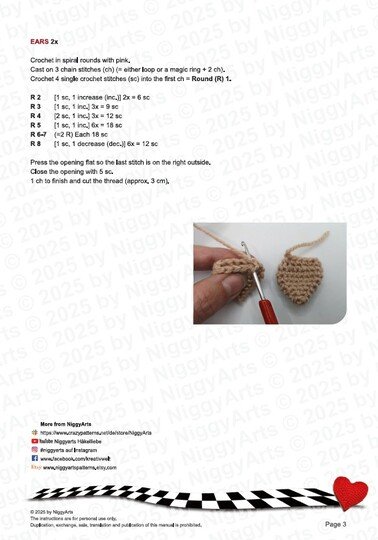 Niedliches Schweinchen Häkelanleitung von NiggyArts - Amigurumi