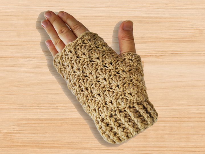 Crochet Fingerless Gloves Pattern – PDF + Video Tutorial – Beginner